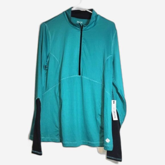 New Zelos Teal Long Sleeve Active Top 0X - Picture 1 of 11